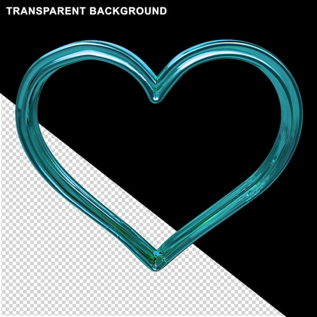 Turquoise heart in a frame