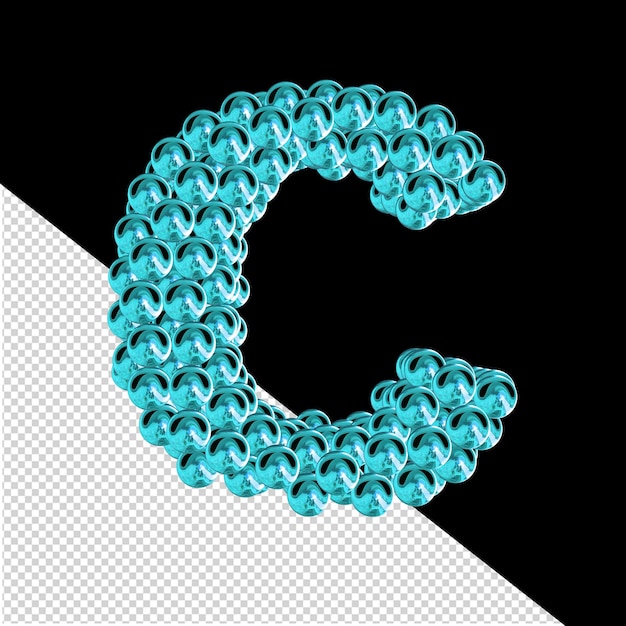 PSD turquoise letters from spheres letter c