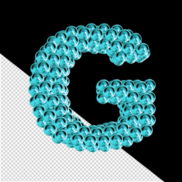 PSD turquoise letters from spheres letter g