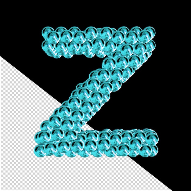 Turquoise letters from spheres letter z