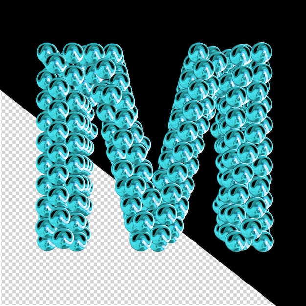 PSD turquoise letters van bollen letter m