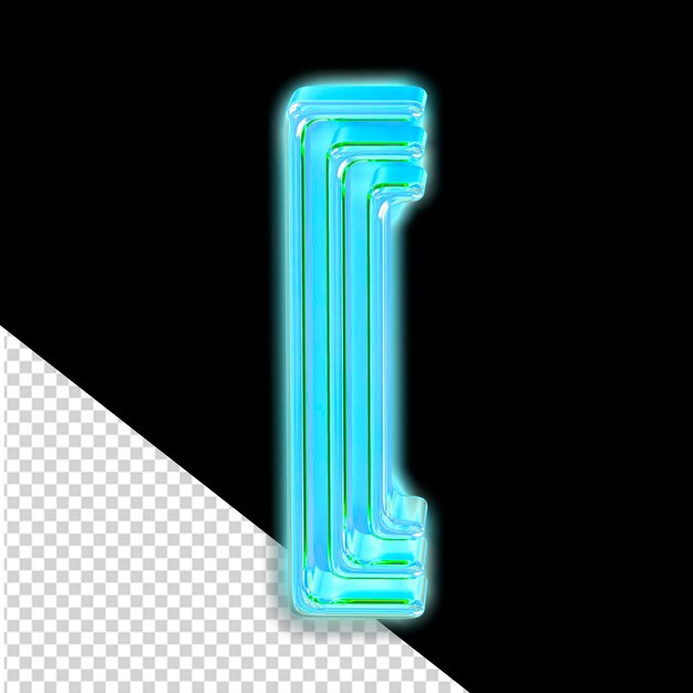 Turquoise luminous symbol