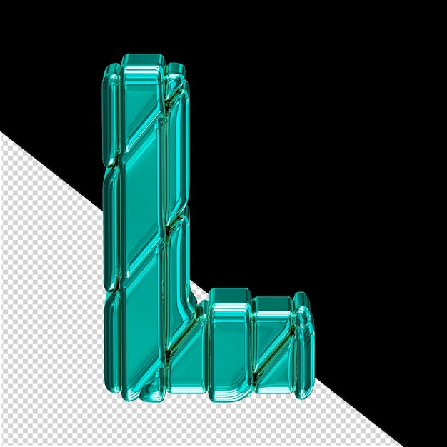 Turquoise symbol in a frame letter l