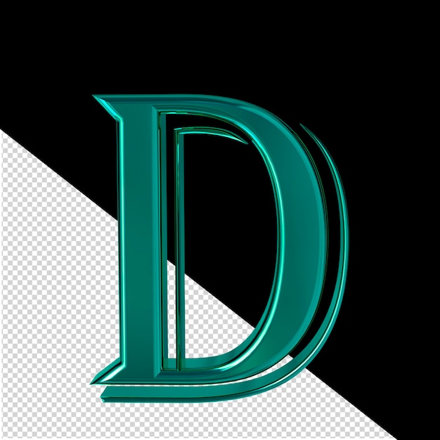 PSD turquoise symbol letter d