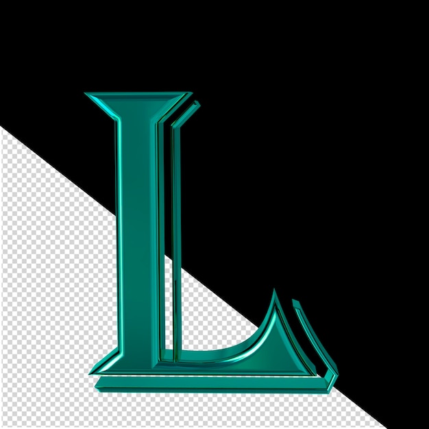 PSD turquoise symbol letter l