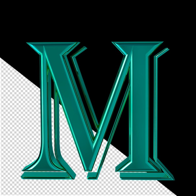 PSD turquoise symbol letter m