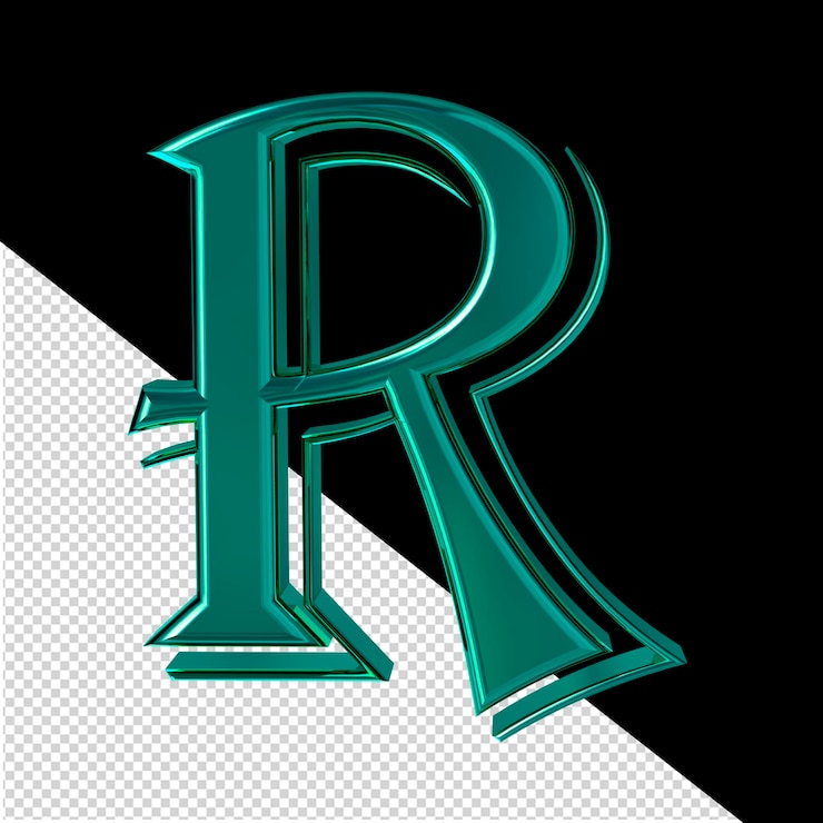 PSD turquoise symbol letter r