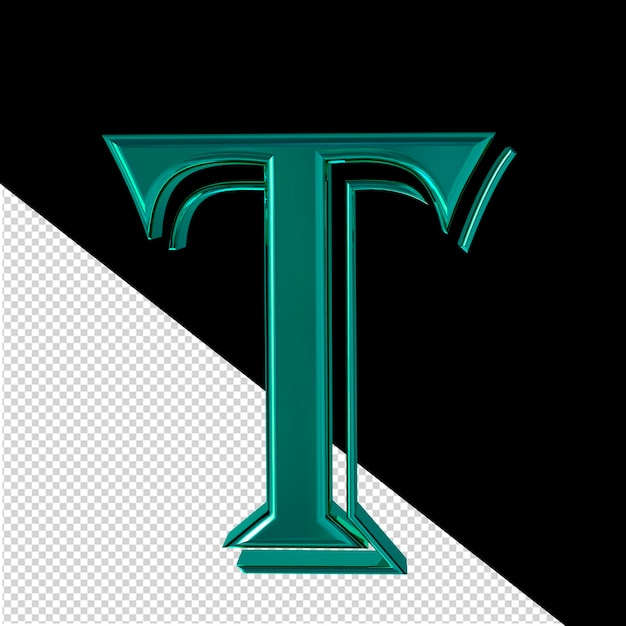 PSD turquoise symbol letter t