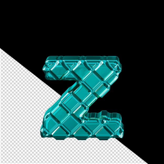 PSD turquoise symbol made of rhombuses letter z