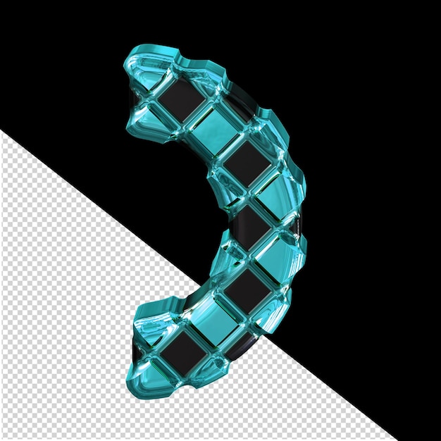 PSD turquoise symbol made of rhombuses
