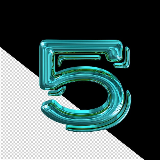 Turquoise symbol number 5