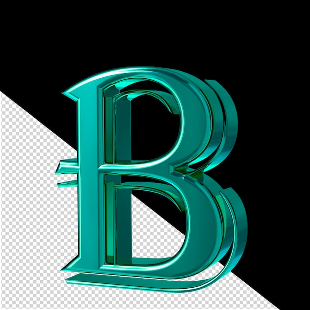 PSD turquoise symbol view to the right letter b