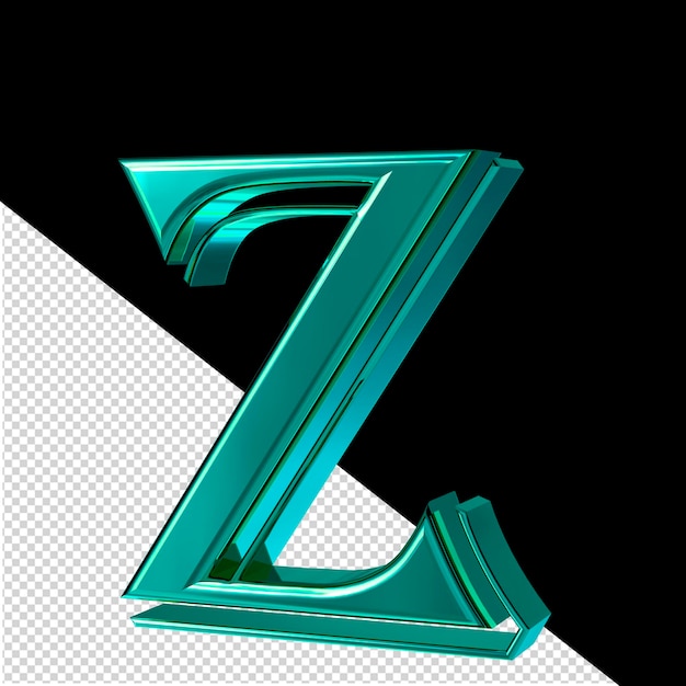 PSD turquoise symbol view to the right letter z