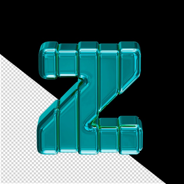 PSD turquoise symbol with belts letter z