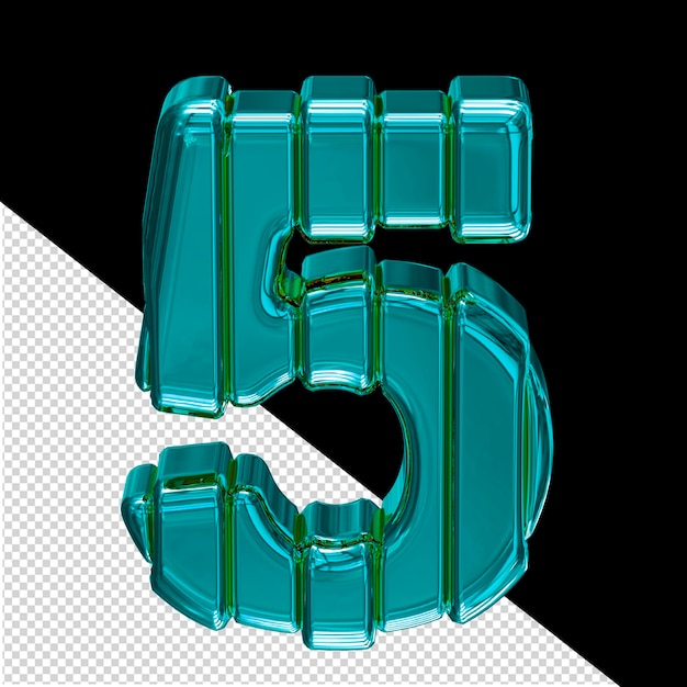 Turquoise symbol with belts number 5