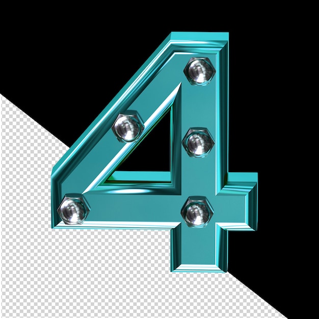 PSD turquoise symbol with bolts number 4