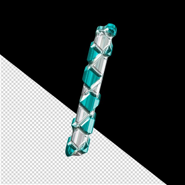 PSD turquoise symbol with silver rhombuses