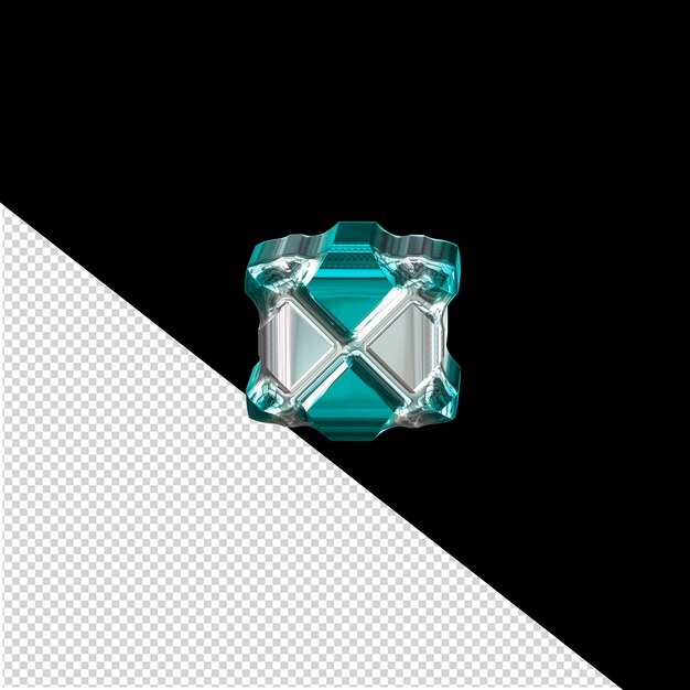 PSD turquoise symbol with silver rhombuses