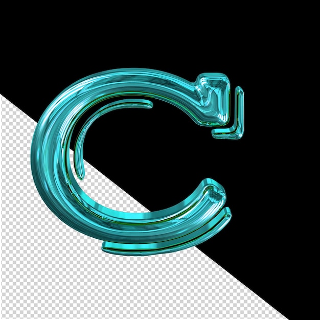 Turquoise symbool letter c