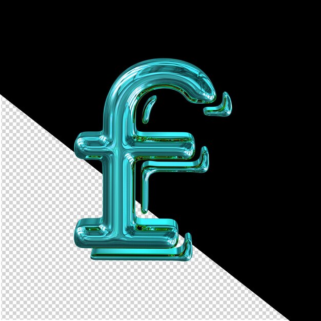 PSD turquoise symbool letter f