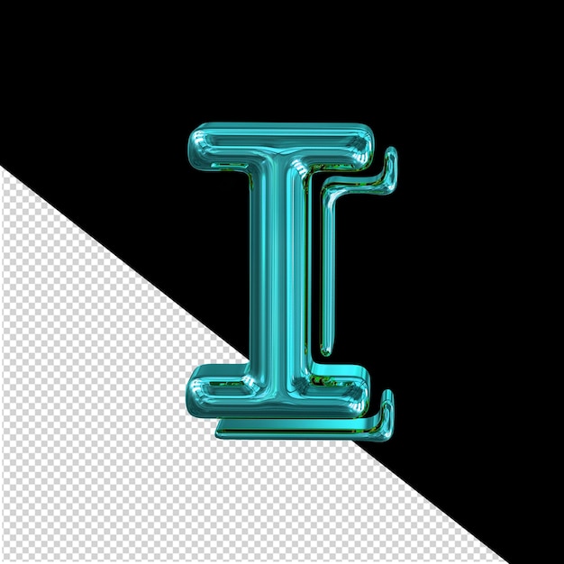 Turquoise symbool letter i