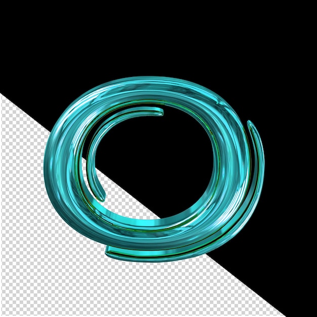 PSD turquoise symbool letter o