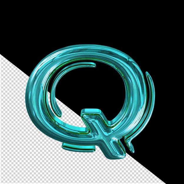 PSD turquoise symbool letter q