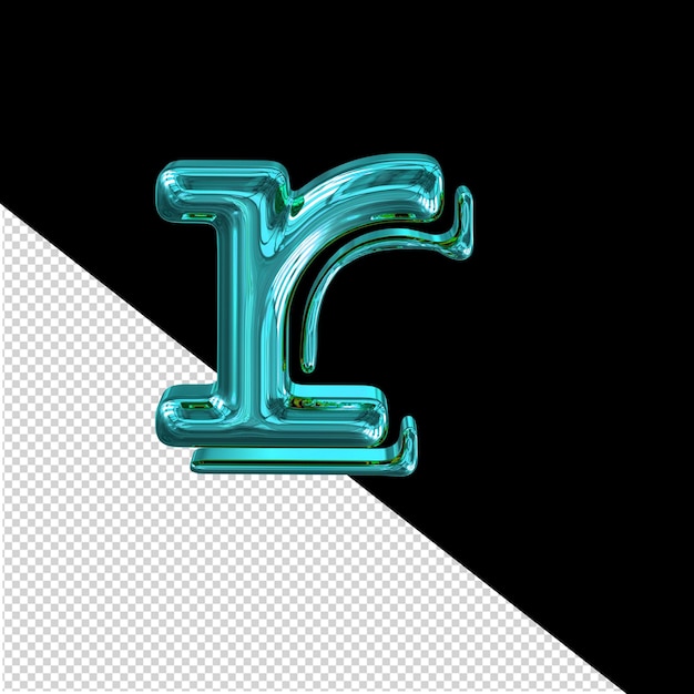 Turquoise symbool letter r