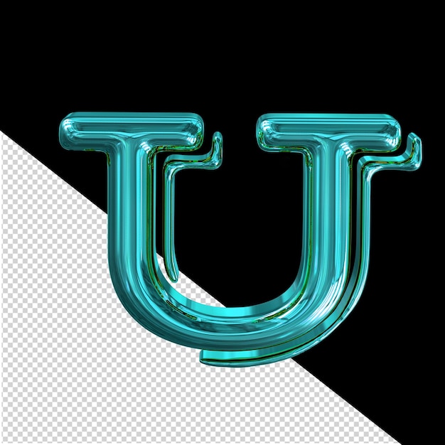 PSD turquoise symbool letter u