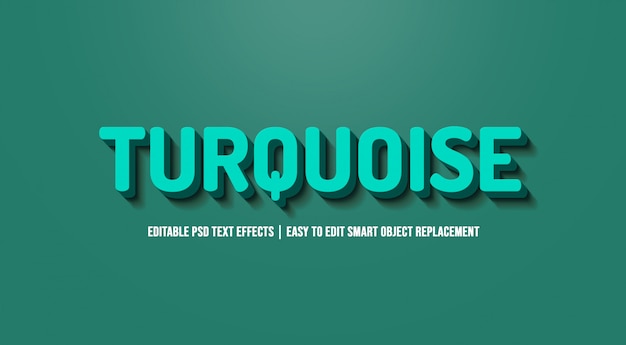 Turquoise text effect premium psd