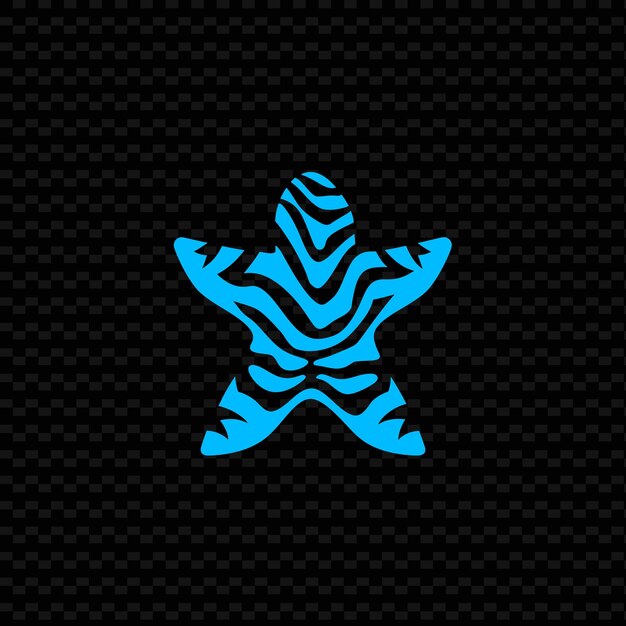 PSD turtle on a black background with a blue starfish on the screen