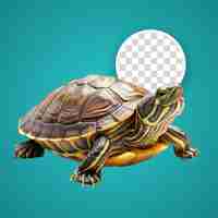 PSD turtle clipart on transparent background