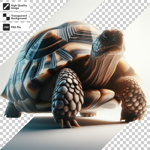 PSD una figura di tartaruga è mostrata in un'immagine con un'immagine di una tartaruga su di essa