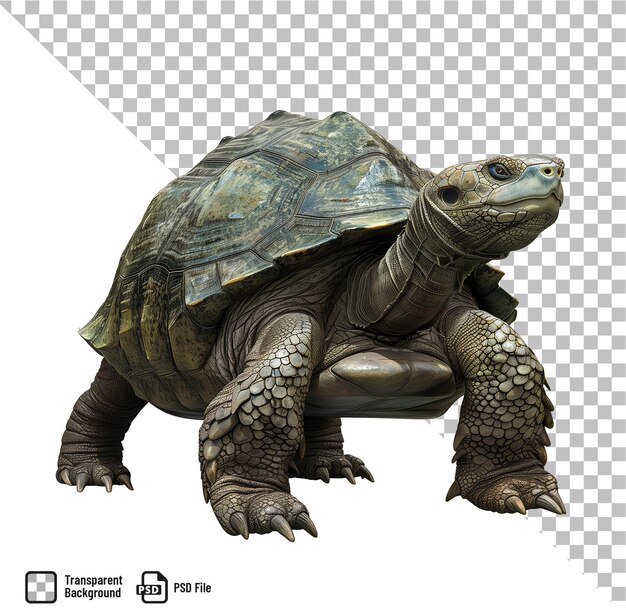 PSD turtle in isolated background