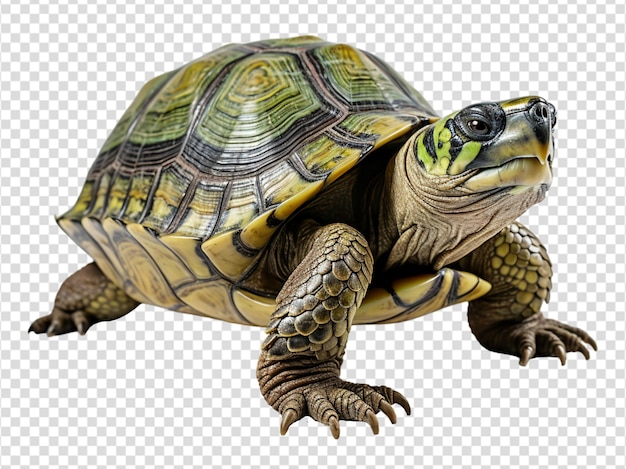 Turtle portrait with transparent background