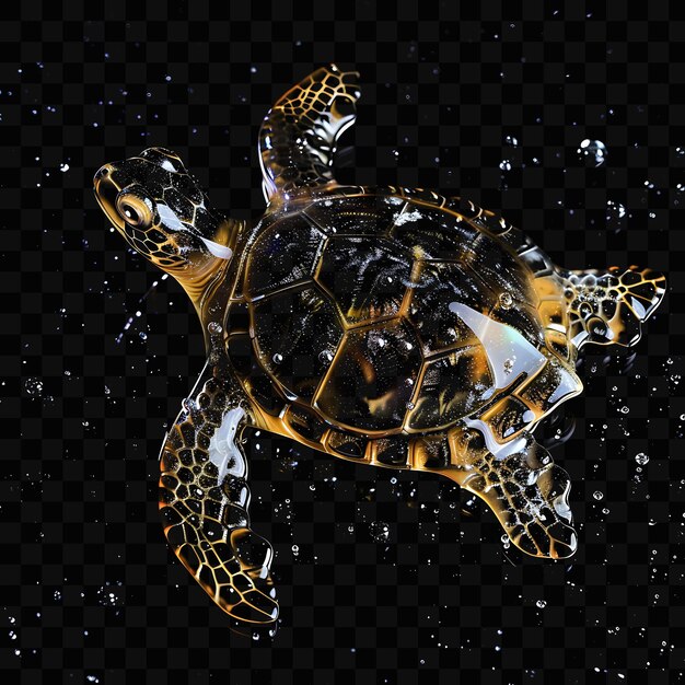 PSD a turtle swimming in a water with the words quot sea turtle quot on it