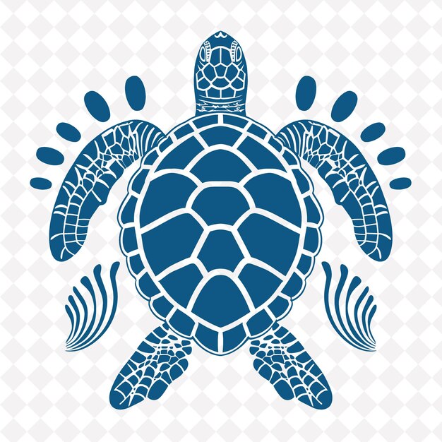 PSD a turtle that is blue and has the word sea on it