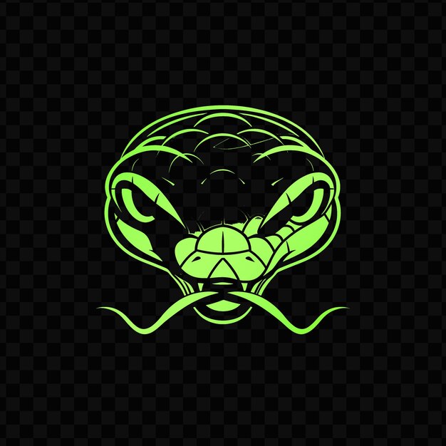 PSD a turtle with a green head on a black background