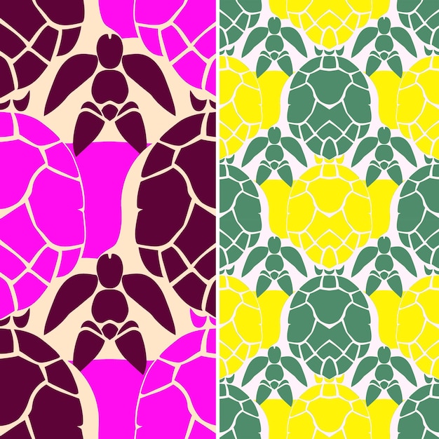 Turtle With Rounded Silhouette Simple Minimal Graphic Design Nature Pattern Vector Designs