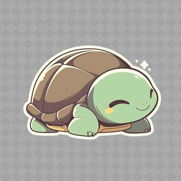 PSD a turtle with a sad face is sleeping on a stick