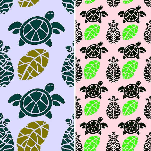 PSD turtles in a pattern by kiwi and green