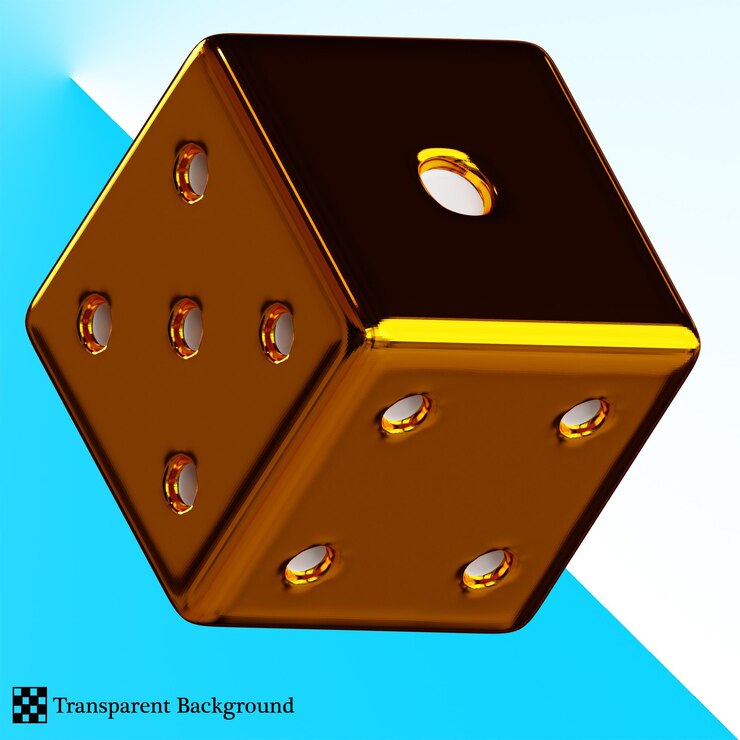 PSD turuncu metal zar 3d illüstrasyon