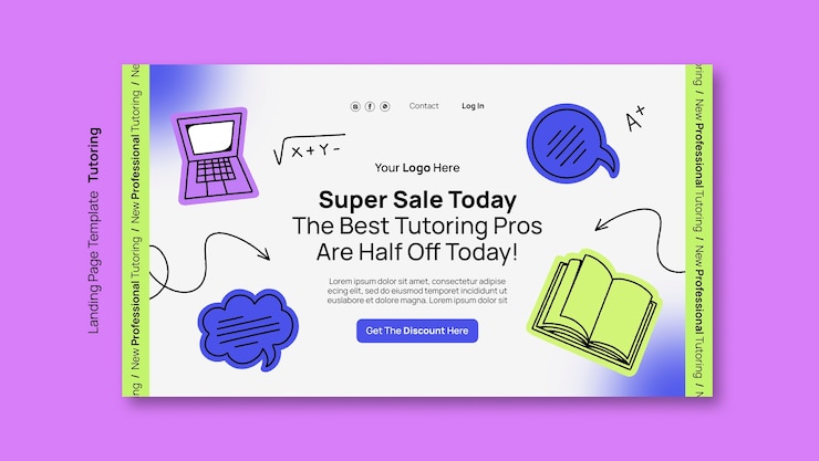 PSD tutoring service landing page template