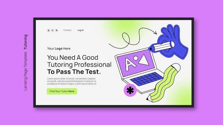 PSD tutoring service landing page template