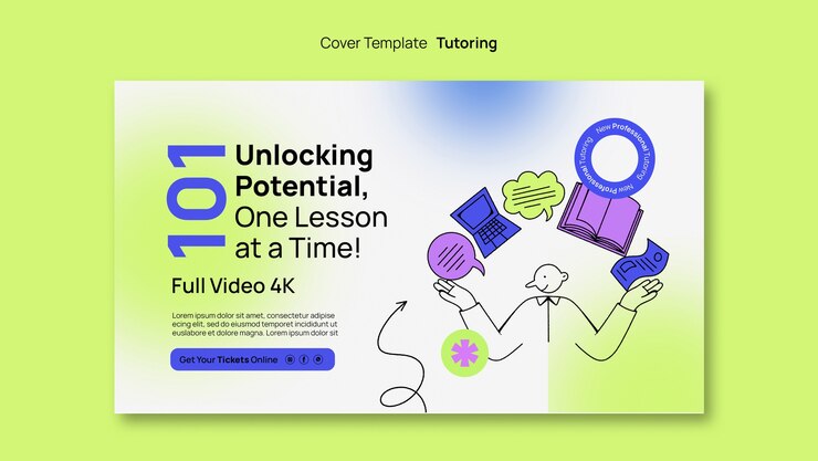 PSD tutoring service youtube cover template