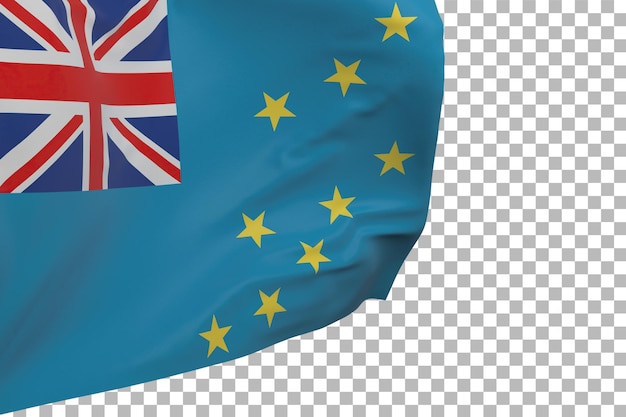 Tuvalu flag isolated. Waving banner. National flag of Tuvalu