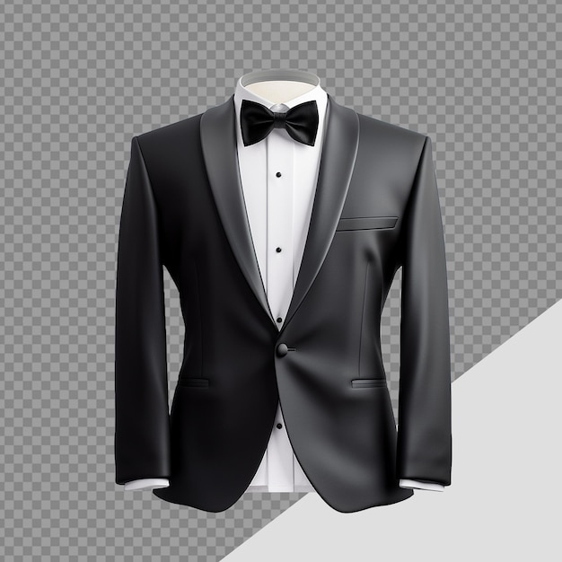 PSD tuxedo pak png geïsoleerd op transparante achtergrond