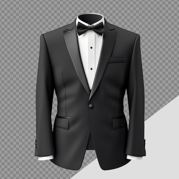 PSD tuxedo pak png geïsoleerd op transparante achtergrond