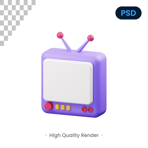 Tv 3d 렌더링 그림 프리미엄 Psd