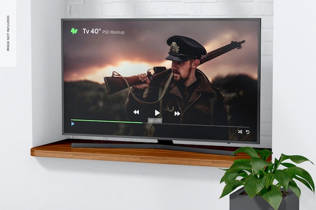 Tv 40 Mockup, Perspective View"